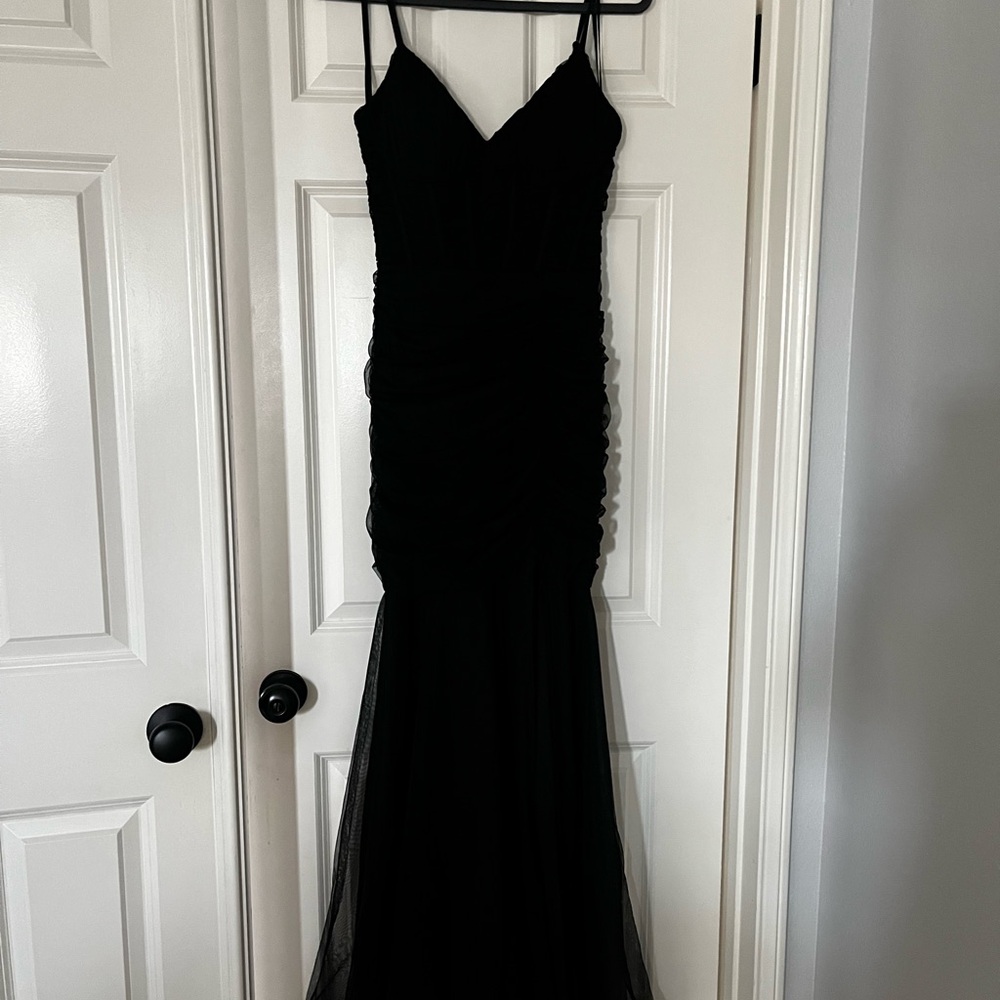 Blondie Nites Black Sequin Embellished Maxi Gown